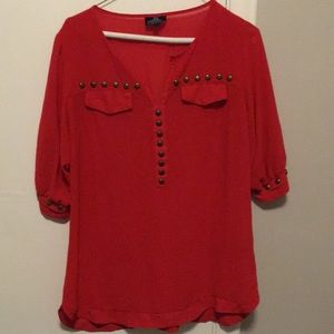Red sheer tunic